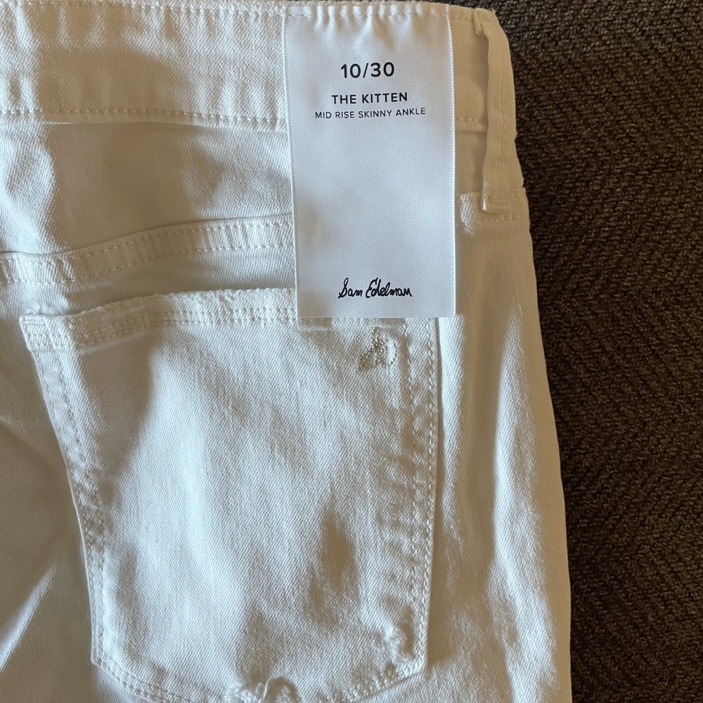 Edelman Pink Stripe Frayed Ankle Skinny Jeans 30 - Picture 11 of 15